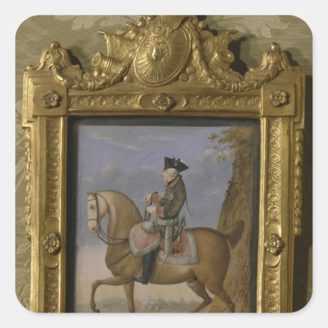 Frederick II on horseback Square Sticker (Front)