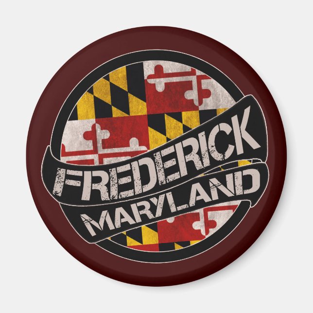 Frederick Maryland flag grunge magnet (Front)