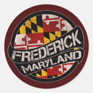 Frederick Maryland flag grunge stickers
