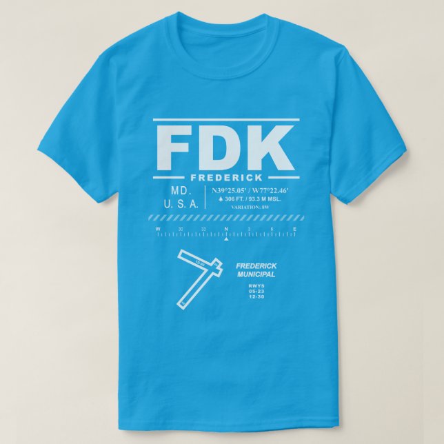Frederick Municipal Airport FDK T-Shirt (Design Front)
