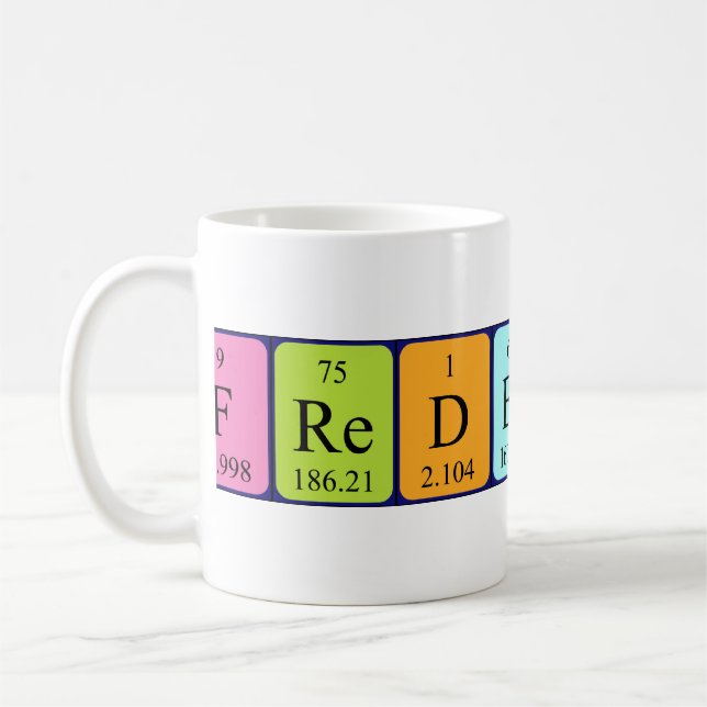 Frederick periodic table name mug (Left)
