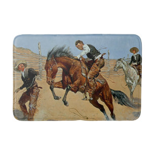 Frederick Remington Western Art “Turn Him Loose” Bath Mat