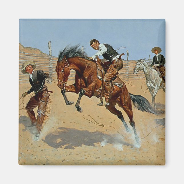Frederick Remington Western Art “Turn Him Loose” Magnet (Front)