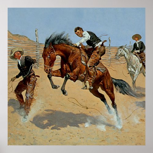 Frederick Remington Western Art Turn Him Loose Poster