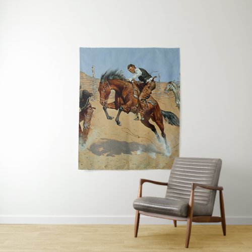 Frederick Remington Western Art Turn Him Loose Tapestry