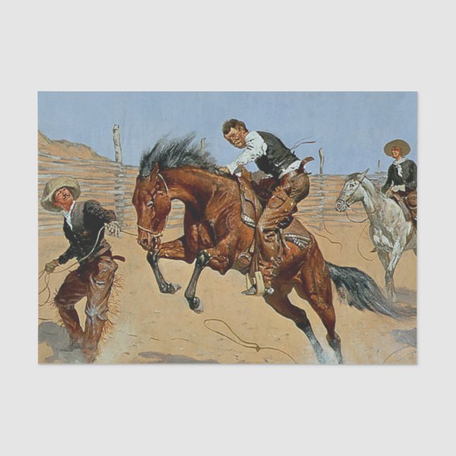 Frederick Remington Western Art “Turn Him Loose” Tissue Paper (Front)