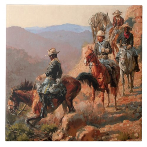 Frederick Remington âœWith the 10th Cavalry Ceramic Tile