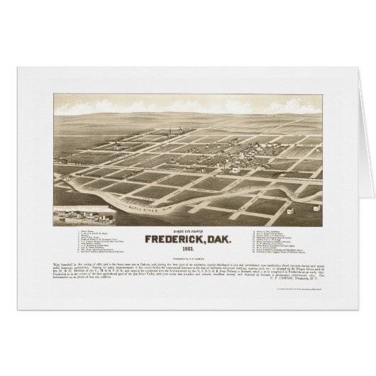 Frederick, SD Panoramic Map - 1883 Cards (Front Horizontal)
