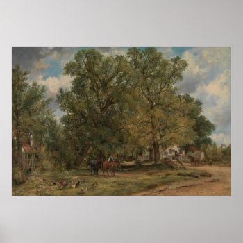 Frederick W. Watts - Landscape With Cottages Poster by niceartpaintings at Zazzle