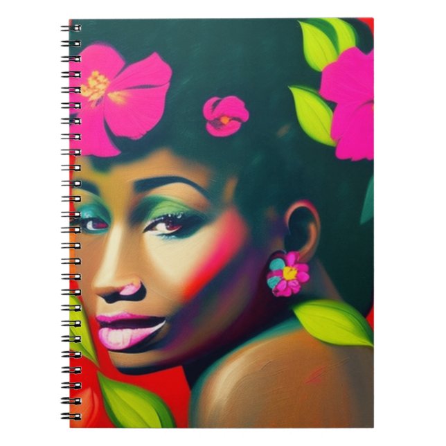 Fredericka Abstract African American Woman Notebook (Front)