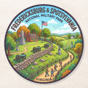 Fredericksburg & Spotsylvania National Military Pa Round Paper Coaster