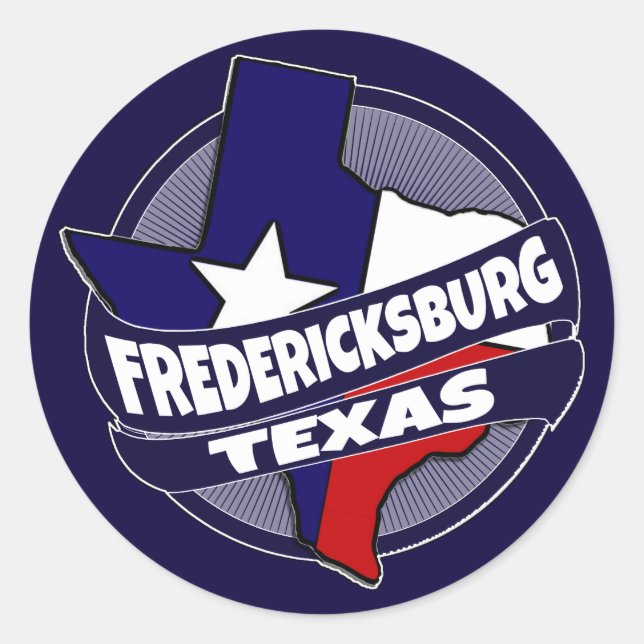Fredericksburg Texas flag burst stickers (Front)