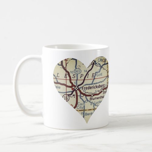 Fredericksburg TX 50s Map Coffee Mug