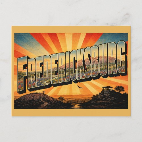 Fredericksburg TX Granite Dome Creek Art Postcard