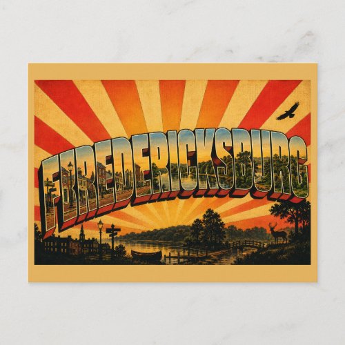 Fredericksburg VA Main Street River Forest Art Postcard
