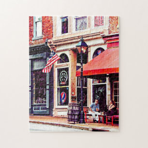 Fredericksburg VA - Outdoor Cafe Jigsaw Puzzle