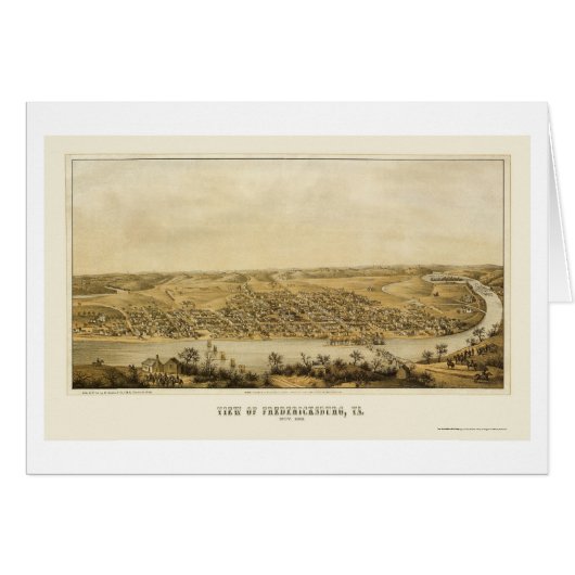 Fredericksburg, VA Panoramic Map - 1862 Cards (Front Horizontal)