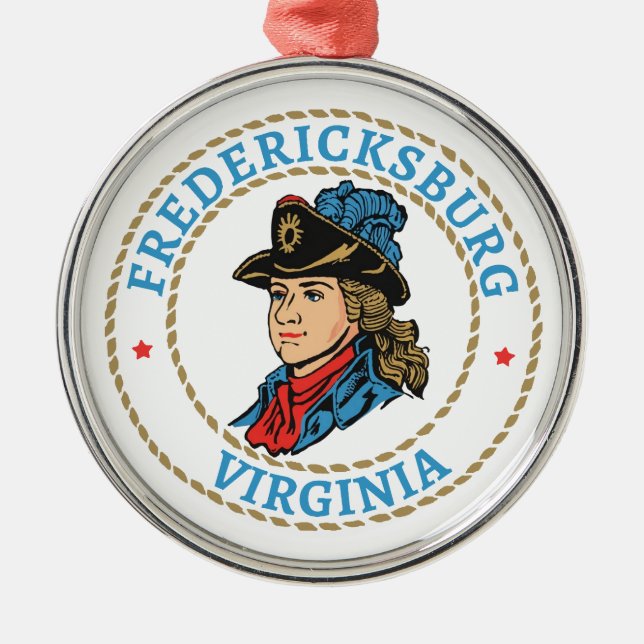 Fredericksburg Virginia Colonial Metal Ornament (Front)