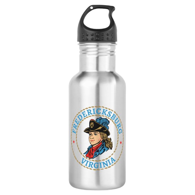 Fredericksburg Virginia Colonial Stainless Steel Water Bottle (Front)
