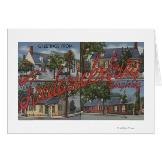 Fredericksburg, Virginia - Large Letter Scenes Cards (Front Horizontal)
