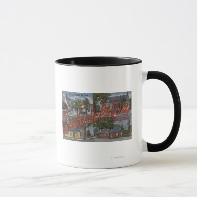 Fredericksburg, Virginia - Large Letter Scenes Mug (Right)