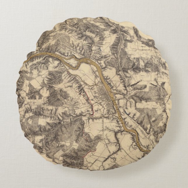 Fredericksburg, Virginia Round Pillow (Front)