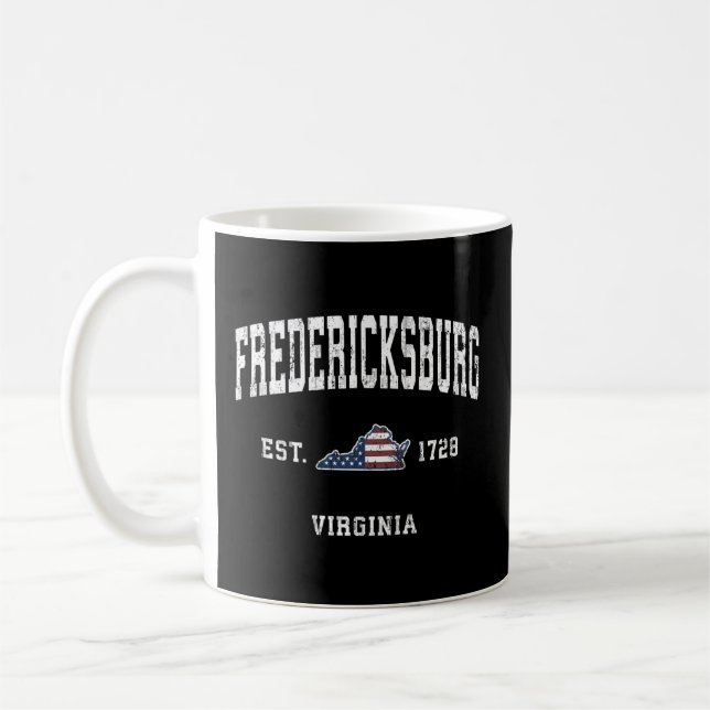 Fredericksburg Virginia Va American Flag Coffee Mug (Left)