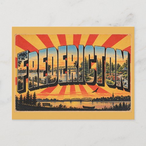 Fredericton NB River Old-Growth Forest Art Postcard