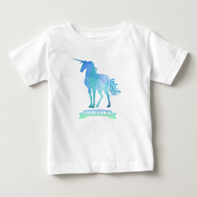 Fredlandia Unicorn Toddler Ruffle Dress Baby T-Shirt (Front)