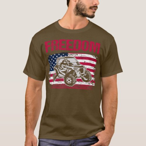 Fredom SXS UTV side by side American flag T_Shirt