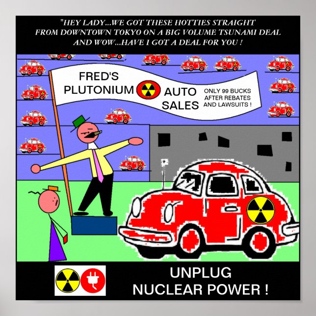 FRED'S PLUTONIUM AUTO SALES POSTER (Front)