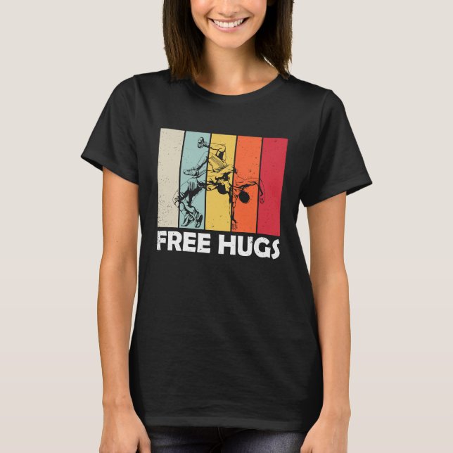 Free A Hugs Pro Wrestler  Wrestling T-Shirt (Front)