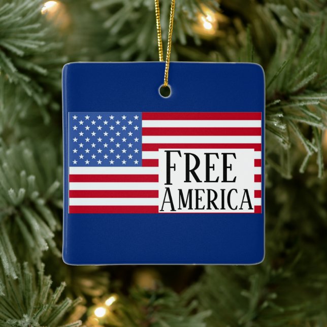 Free America Ceramic Ornament (Tree)