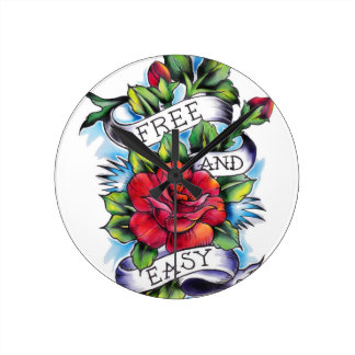 rose tattoo wall clocks zazzle rose tattoo wall clocks zazzle