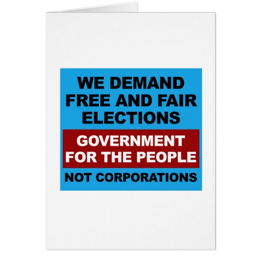 Free and Fair Elections Cards (Front)