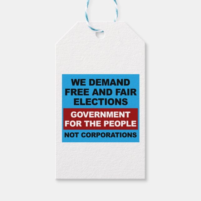Free and Fair Elections Gift Tags (Front)