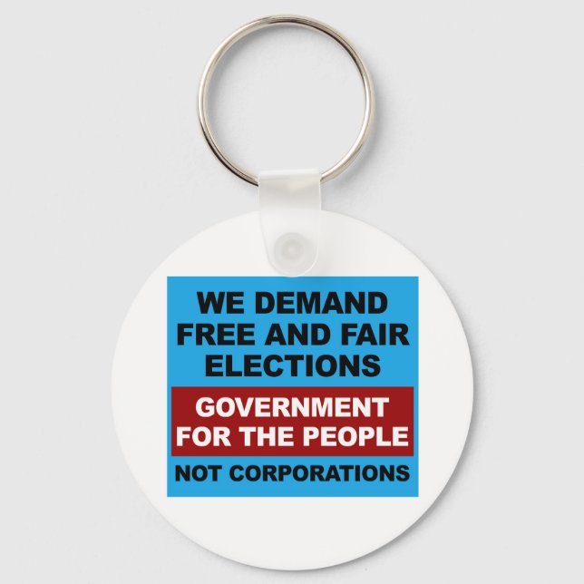 Free and Fair Elections Keychain (Front)