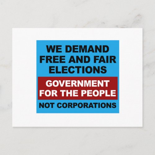 Free and Fair Elections Postcard