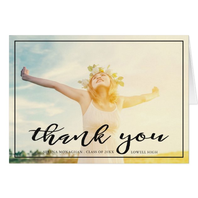 Free And Focused | Graduation Thank You | Dark Card