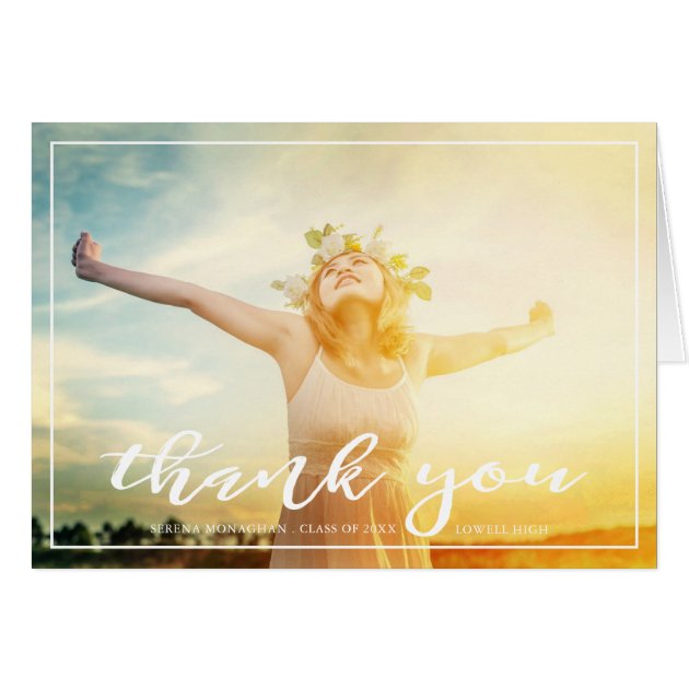 Free And Focused | Graduation Thank You | Light Card