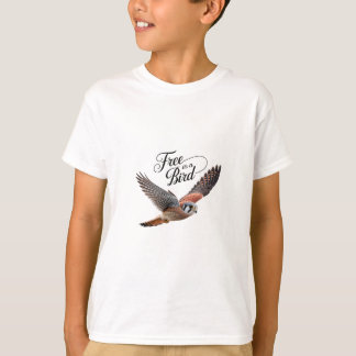 Free as a Bird - American Kestrel in Flight Inspir T-Shirt