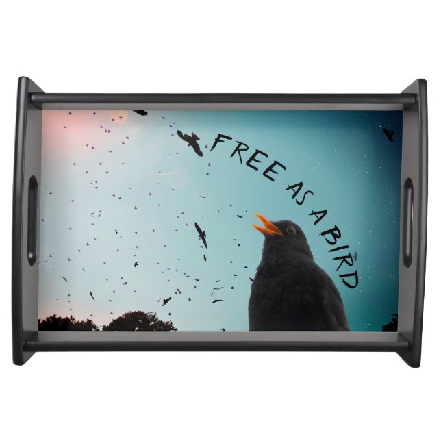 Free as a Bird Avian Flocks Sky Serving Tray (Front)
