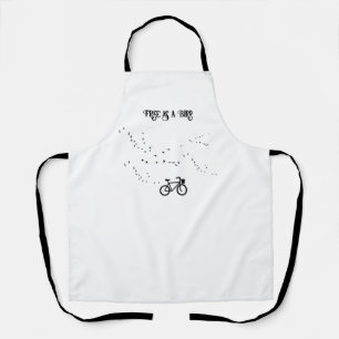 Free as a Bird Cycling Life Black and White Art Apron