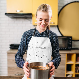 Free as a Bird Cycling Life Black and White Art Apron