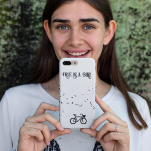 Free as a Bird Cycling Life Black and White Art iPhone 11 Case