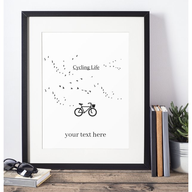 Free as a Bird Cycling Life Black and White Art Photo Print (Creator Uploaded)