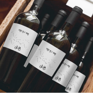 Free as a Bird Cycling Life Black and White Art Wine Label