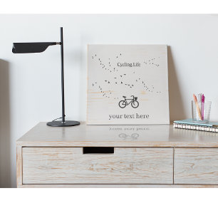 Free as a Bird Cycling Life Black and White Art Wooden Box Sign