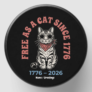 Free As A Cat Since 1776 Patriotic Cat 4th of July Mini Candle Favors