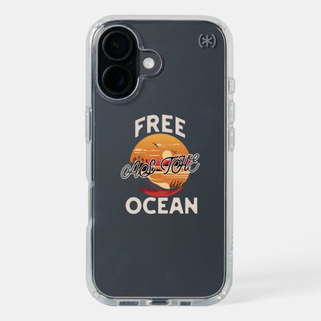 Free As The Ocean – Coastal Freedom Aesthetic Speck iPhone Case (Front (Black))